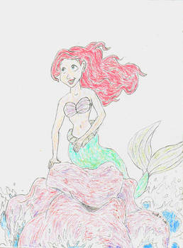 Pencil/Colored Pencil: Ariel