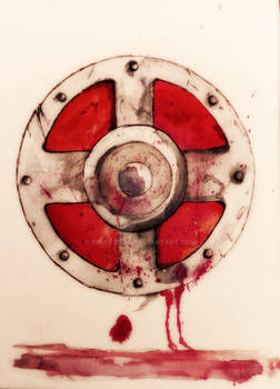 Shield of He-Man watercolor by Shiru Deku