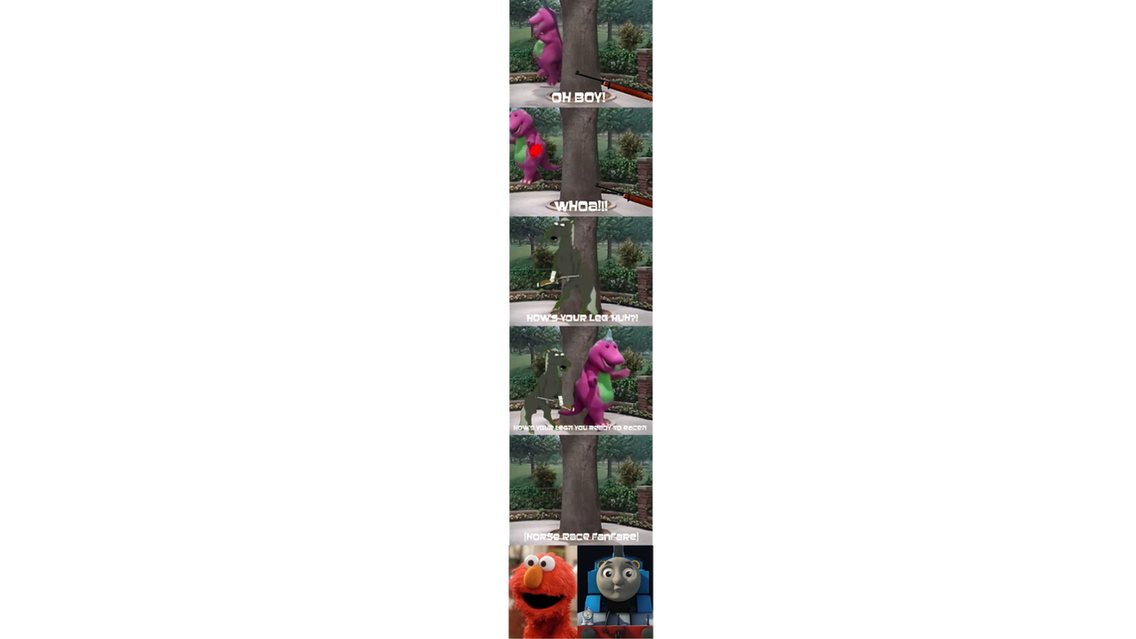 Barnny Getting Shot Thomas and Elmo react to Barney getting shot by TheCreativeguy624 on ...