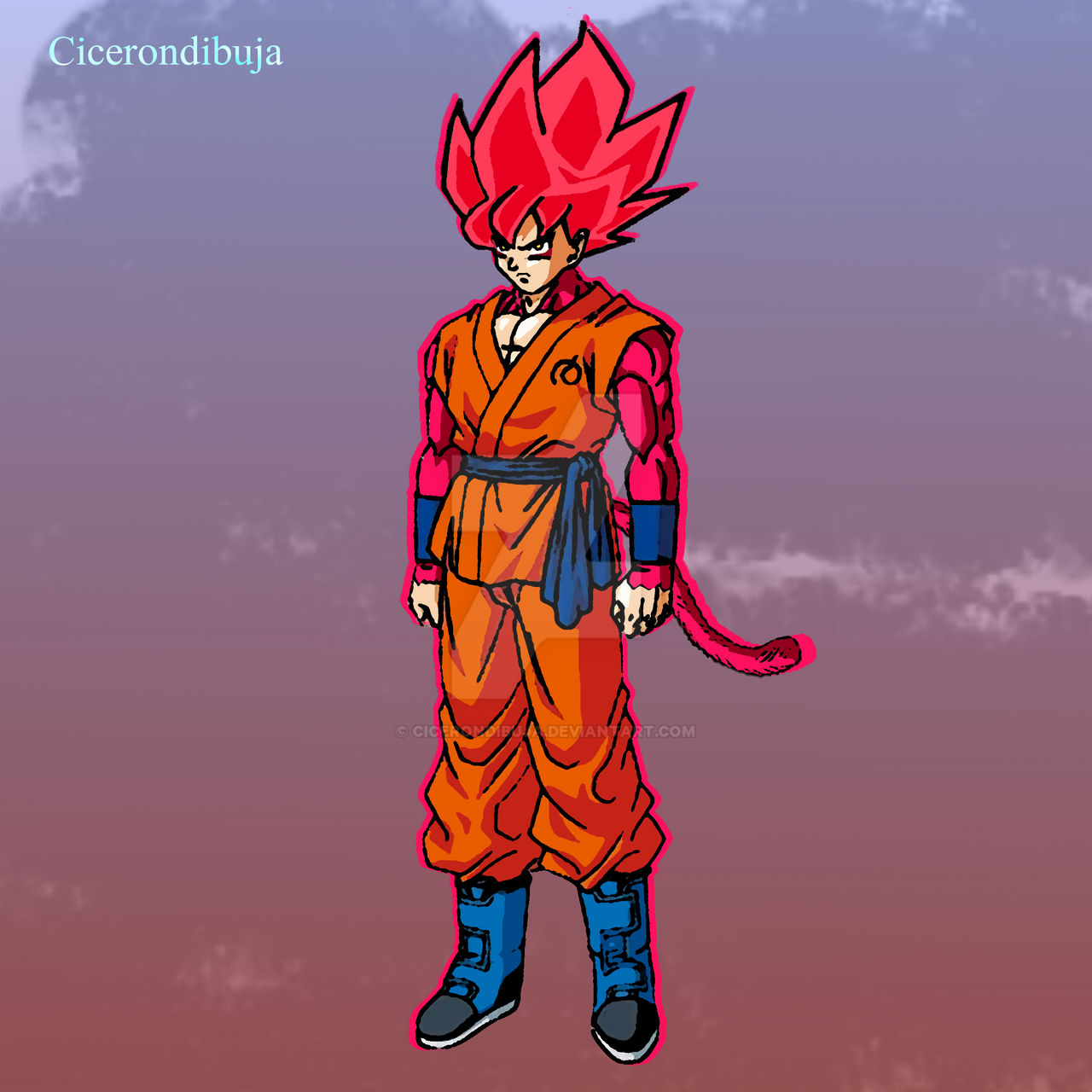 Goku Super Saiyan God RED Redesign by cicerondibuja on DeviantArt