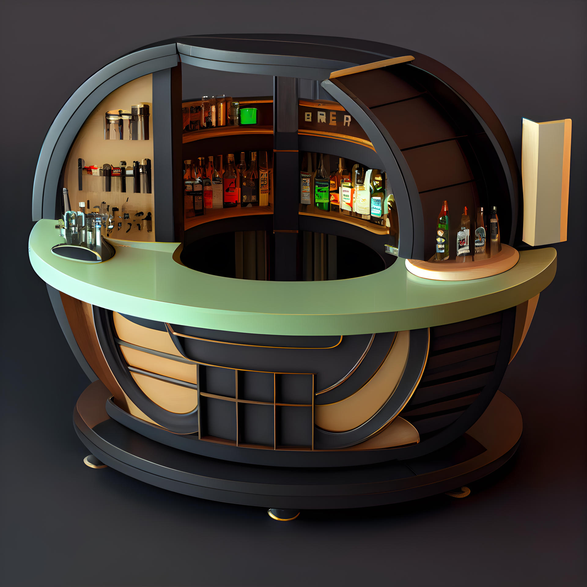 Round Bar Counter Design