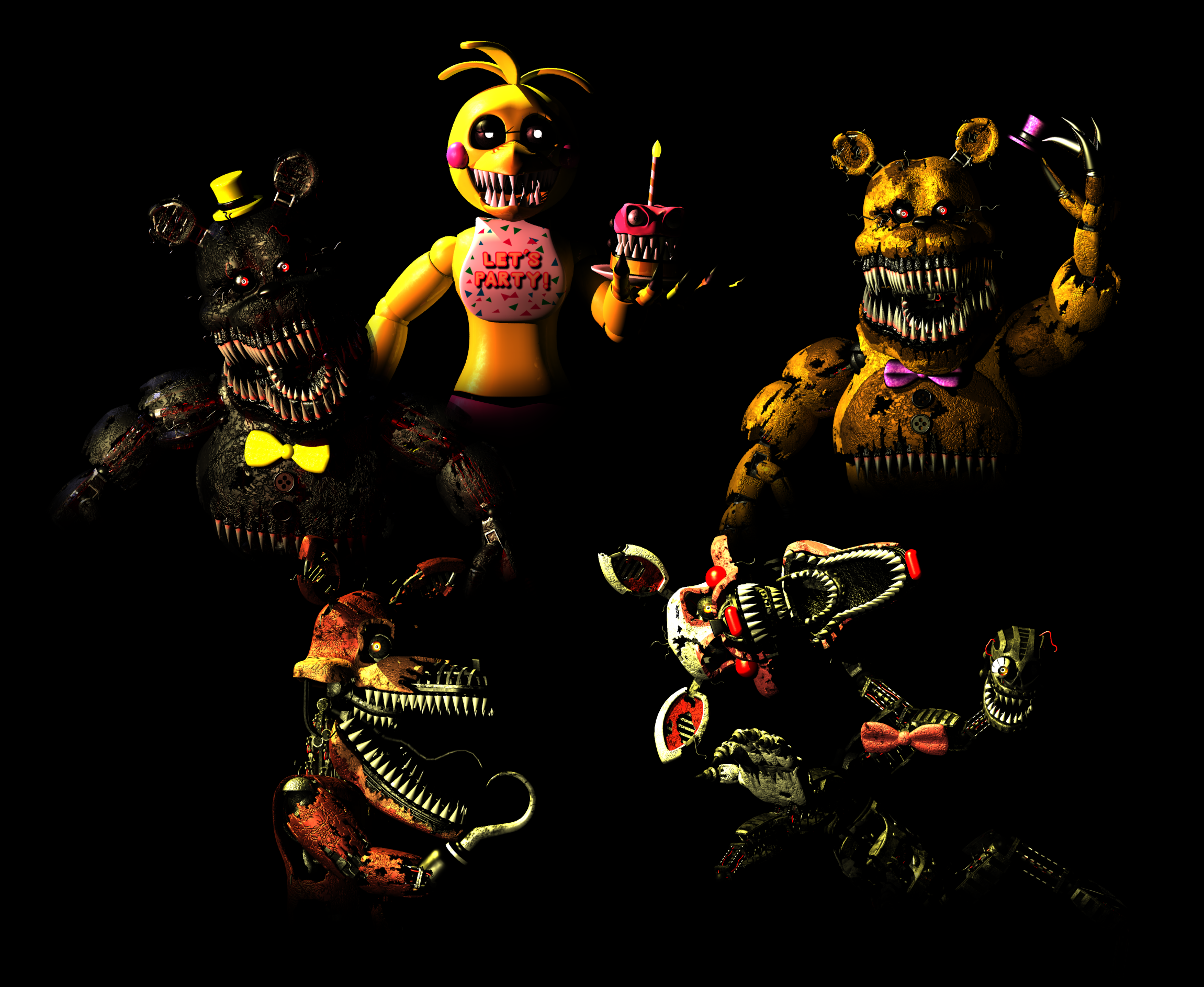 C4D/FNaF4) Nightmare Freddy Rare Screen FNaF 2 by DarkyTheRabbit on  DeviantArt