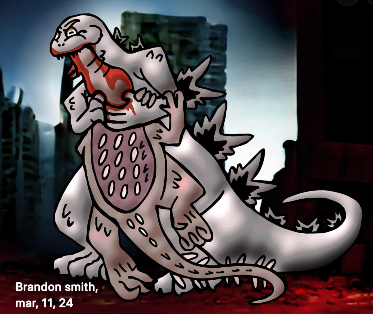 Godzilla Eats Rondo Godzilla eating his kin by Brand0nsm1th on DeviantArt