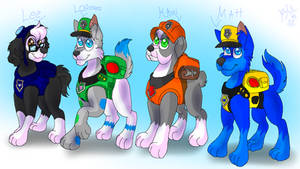 Matt and kami and Lorenzo Lee the paw patrol pups