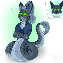 Sadie the Russian blue tabby snake