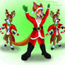 Santa kangaroo and the Reindeer gals commission