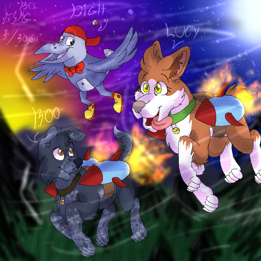 Flying Critters Boo Lucy and boo flying with digit by Blackcatlightning on DeviantArt