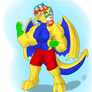 rex the muscular dragon art request