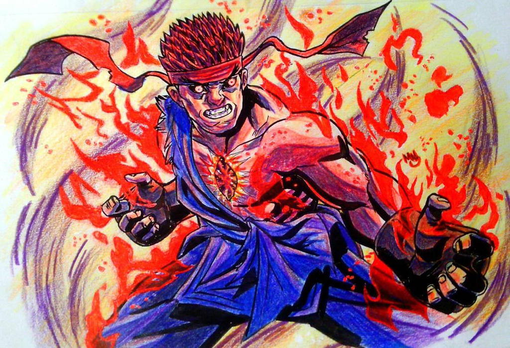 Evil Ryu by BluBoiArt on DeviantArt
