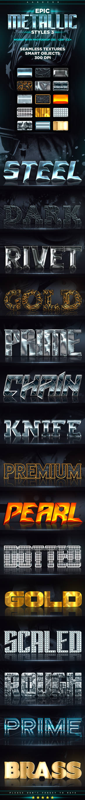 Epic Metallic Styles 3 (Photoshop Text Effects)