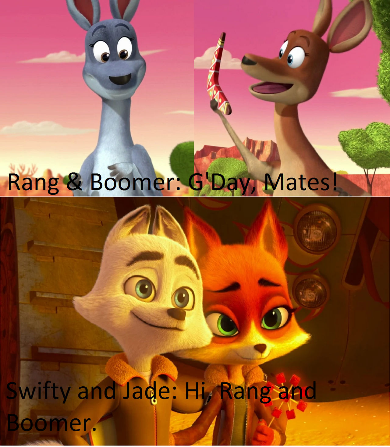 Rang and Boomer meets Swifty and Jade by Starkeyfan8942 on DeviantArt