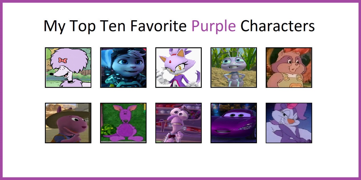 Purple Character Examples My favorite purple cartoon characters by Starkeyfan8942 on DeviantArt