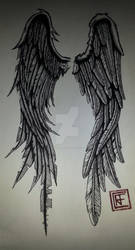 Wings tattoo sketch