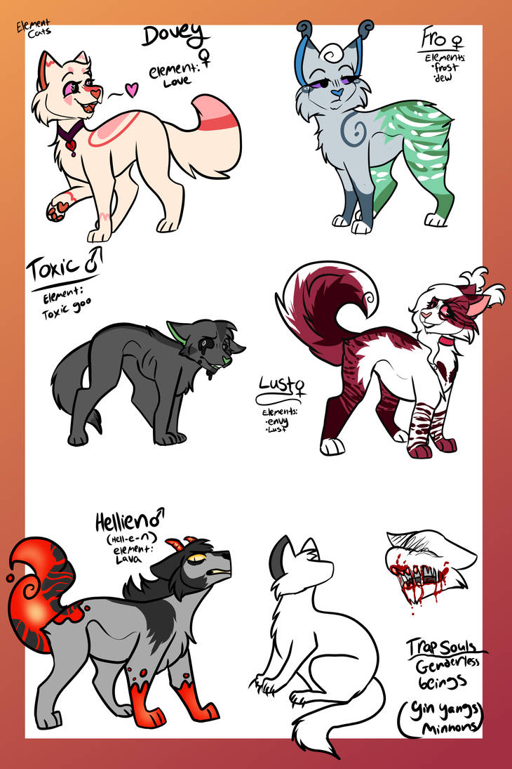 Element Cats: Side And BG characters p1 by avianformat on DeviantArt