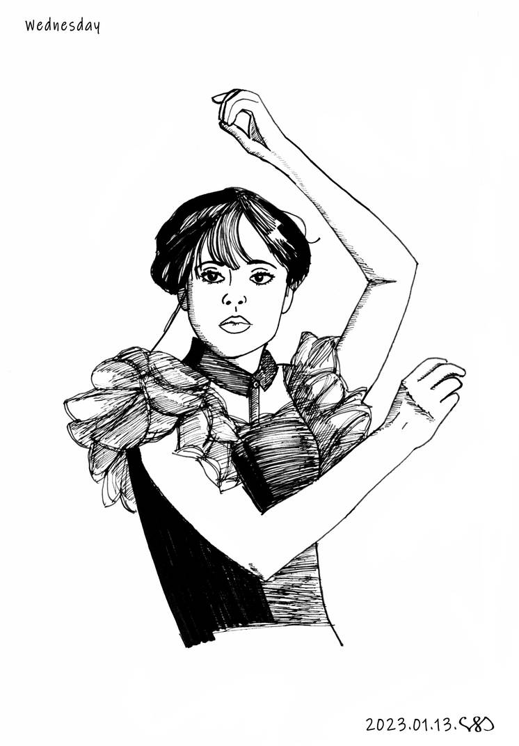 Wednesday rajz by AdriArtStudio on DeviantArt