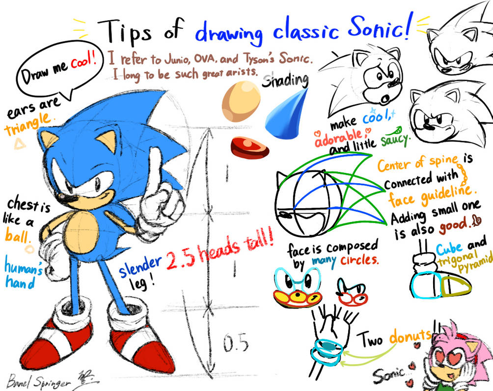 Tips of drawing Classic Sonic by BanelSpringer on DeviantArt