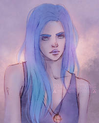 Blue haired girl