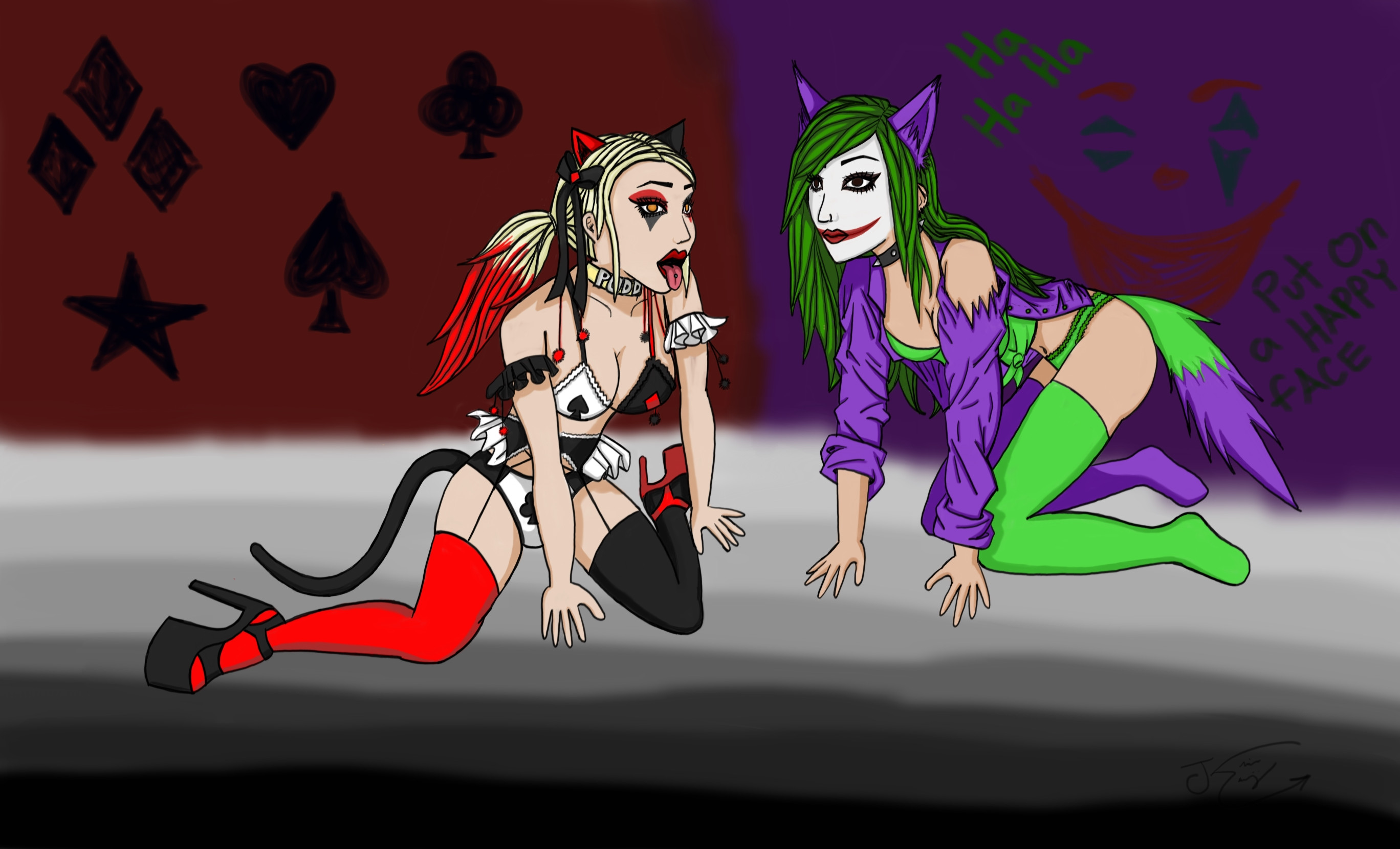 Harley and joker fanart