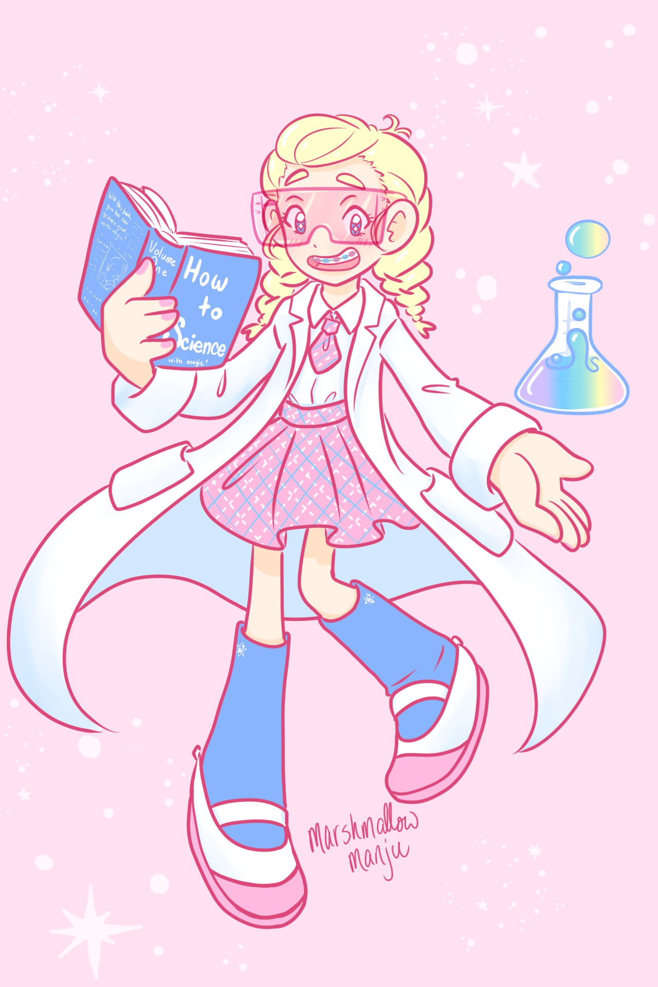 Science Characters Pink science, pink, goofy by marshmallow-manju on DeviantArt
