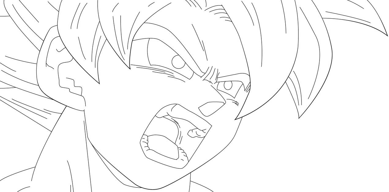 Goku Rage Lineart by zignoth on DeviantArt