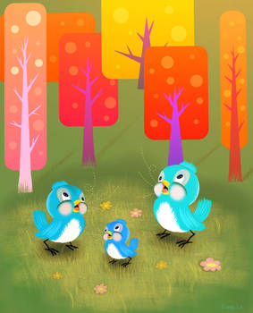 Happy Little Blue Birds Sing