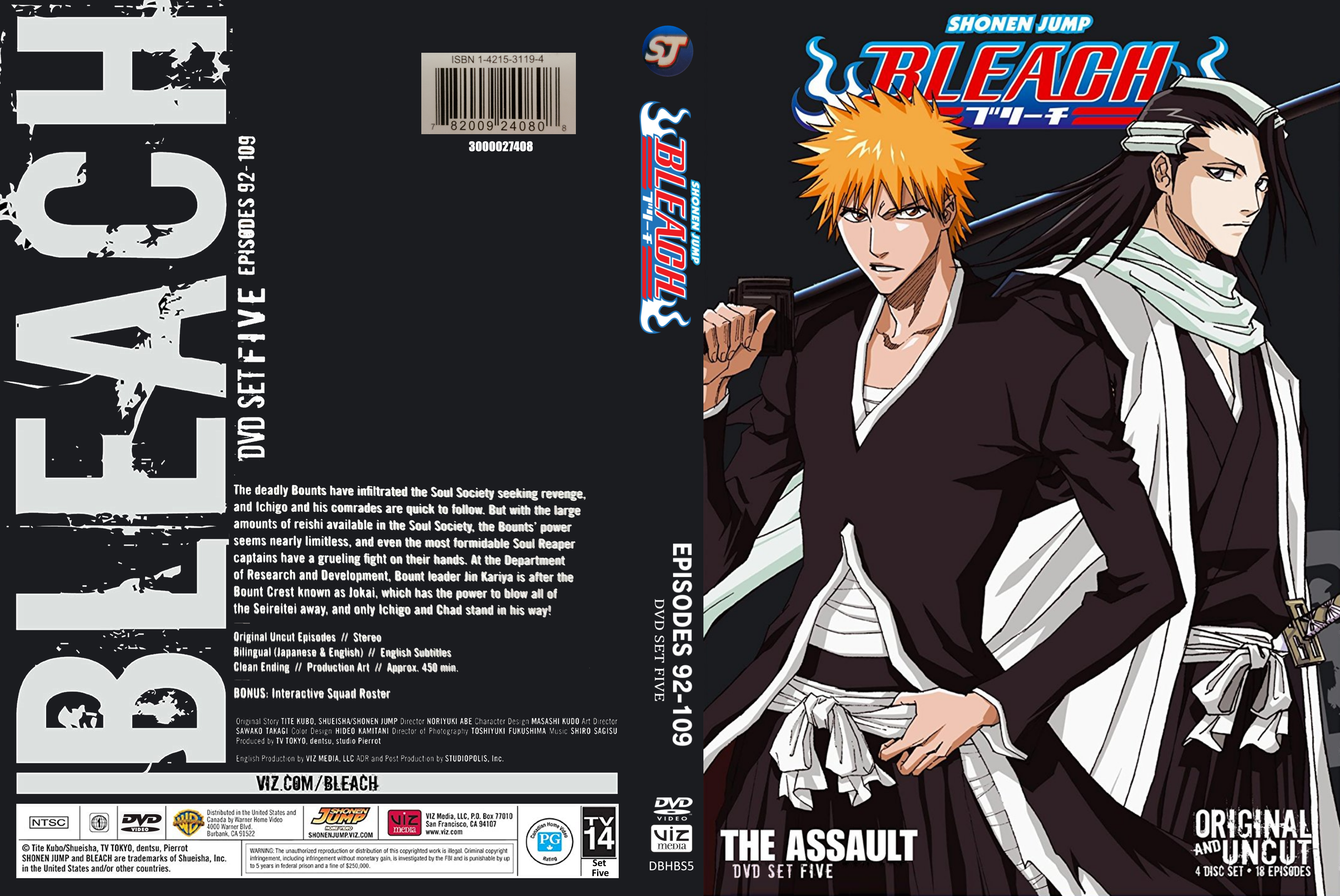 Bleach DVD Set 5: The Assault (Hyb) (Eps 92-109)