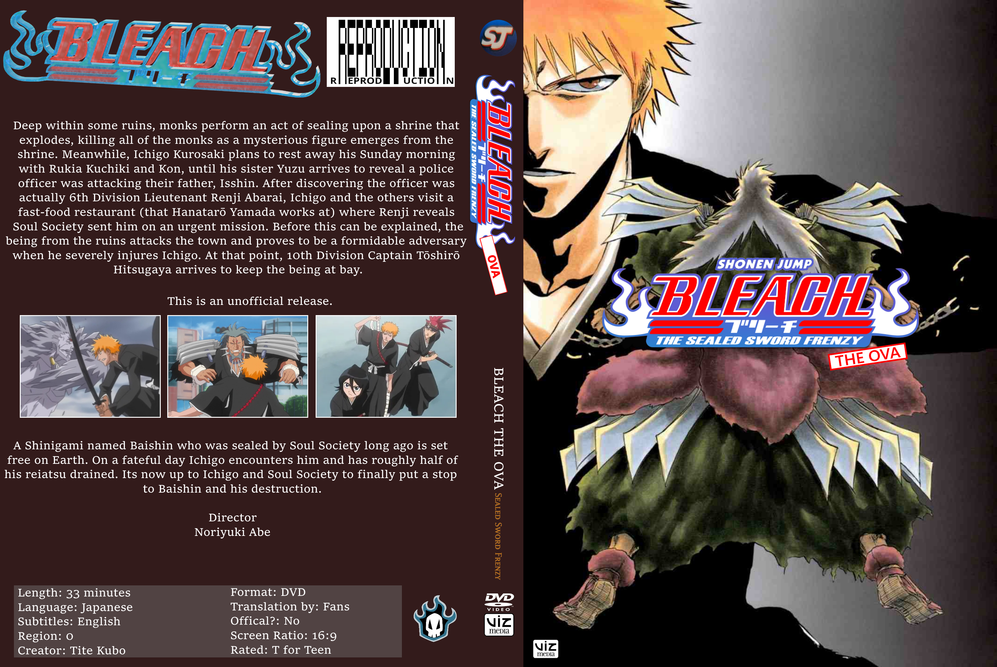 BLEACH - VOLUME 17 - EPISODES 124~131 - REGION FREE NTSC DVD - NEW SEALED