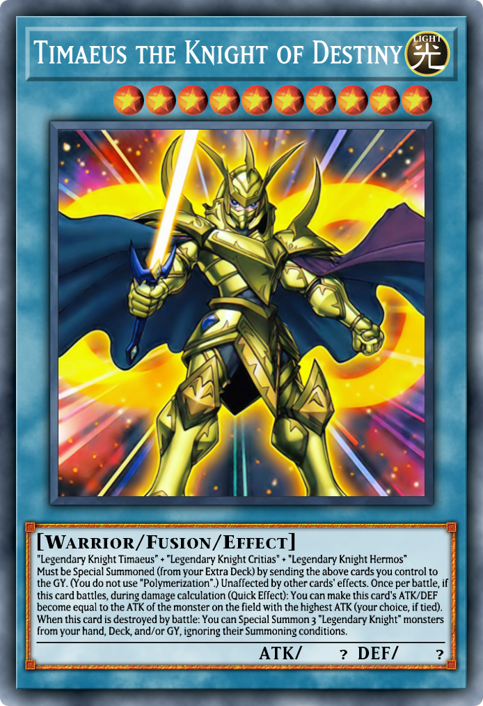 knight of destiny yugioh card Timaeus the Knight of Destiny | Card Details