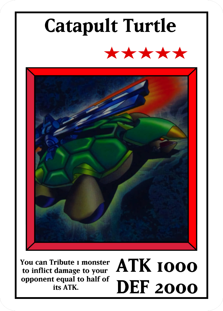 yugioh card catapult turtle Artillery ROTD-EN003 Ultra Rare 1st Edition Nea You can only use this effect of Artillery Catapult Turtle once per turn. Catapult Turtle by SnowCoveredPlains on