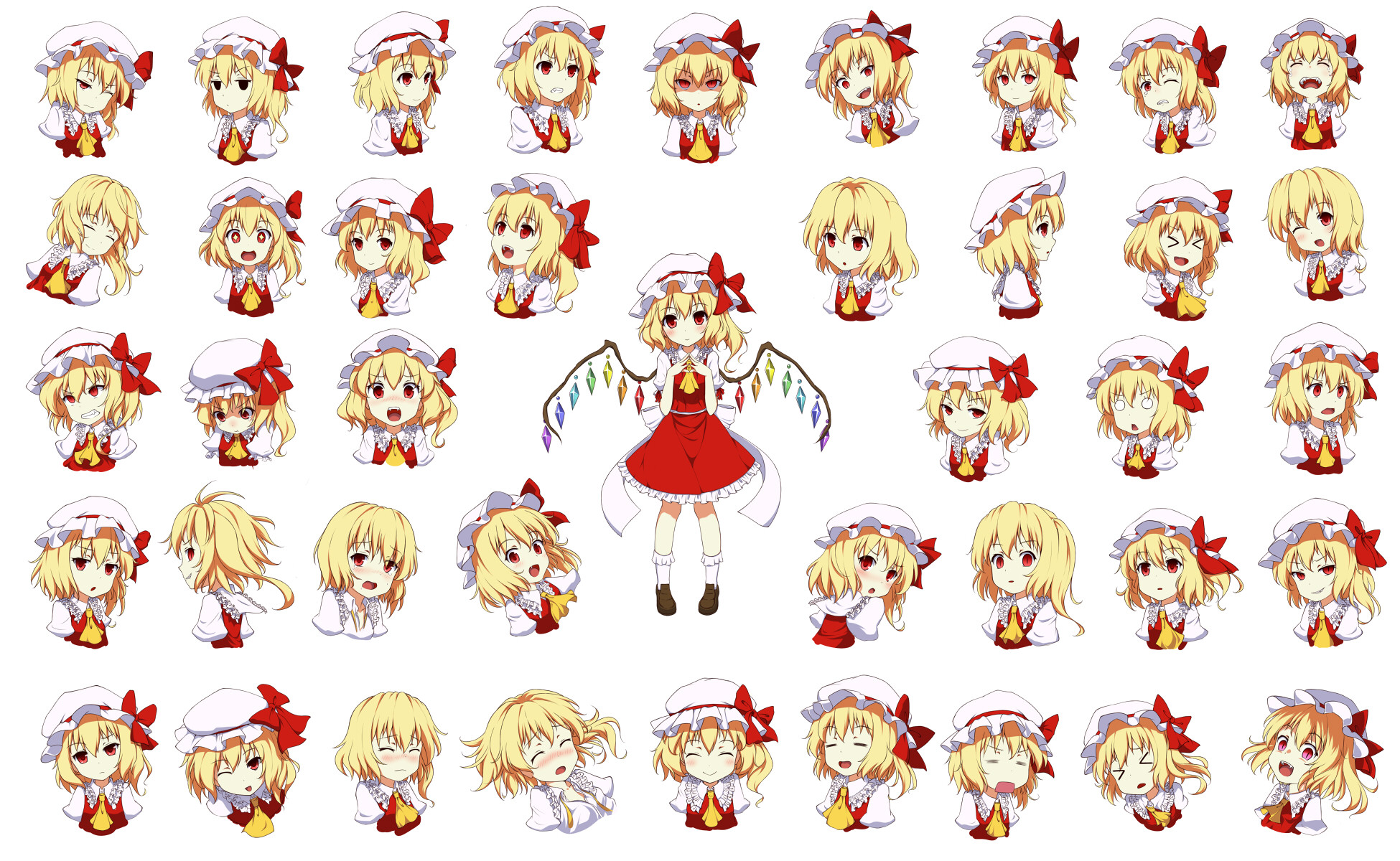 Touhou Blush Crying Flandre Scarlet Hat Mount Whip