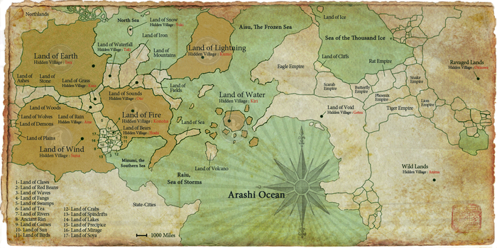 Naruto World Map (extended) English Version