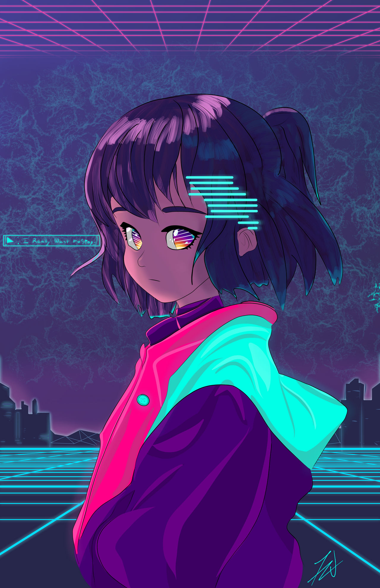 Retrowave Girl by TheNamelessJoe on DeviantArt