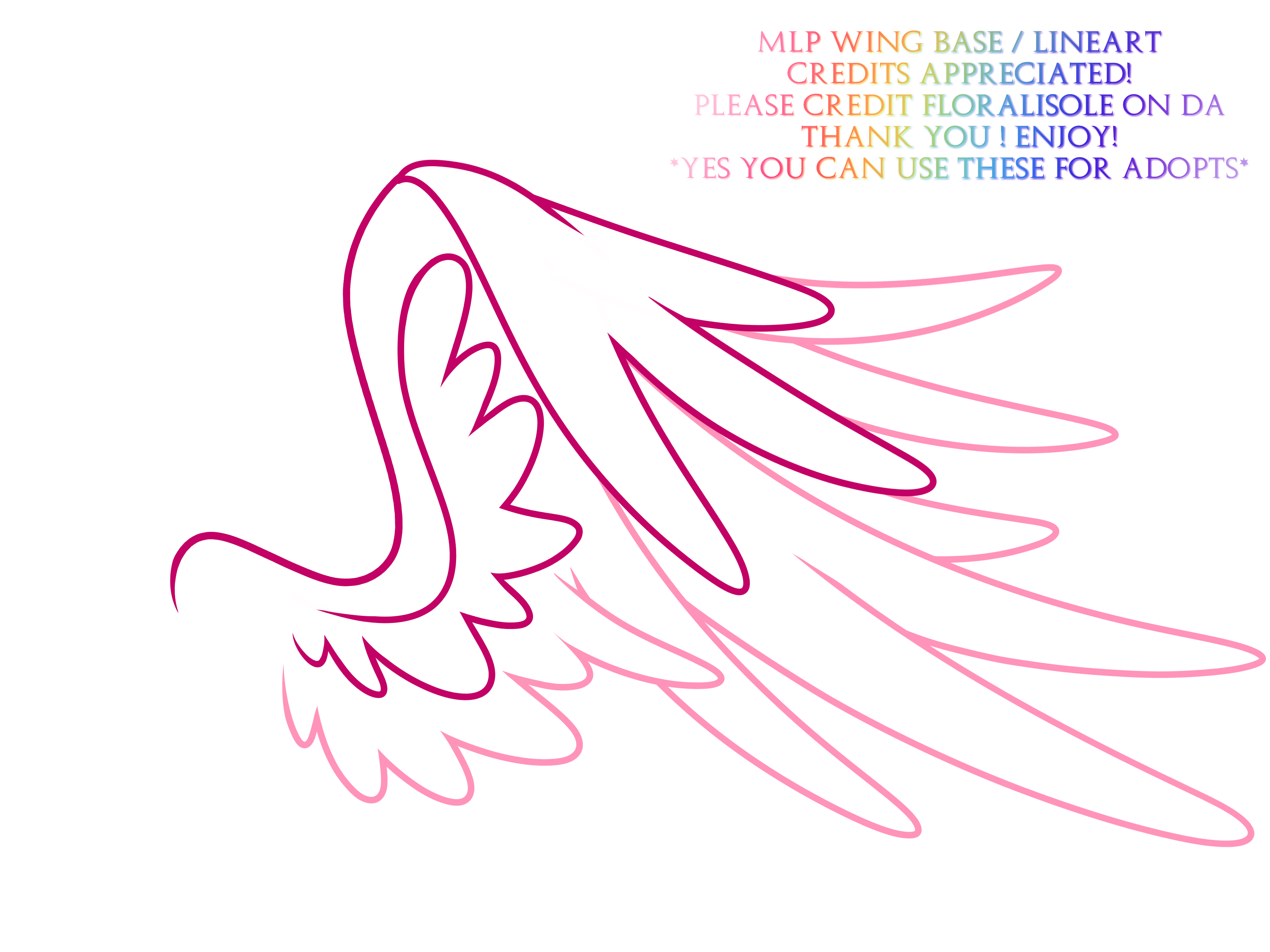 MLP Wing Base Lineart - Free 2 Use by Floralisole
