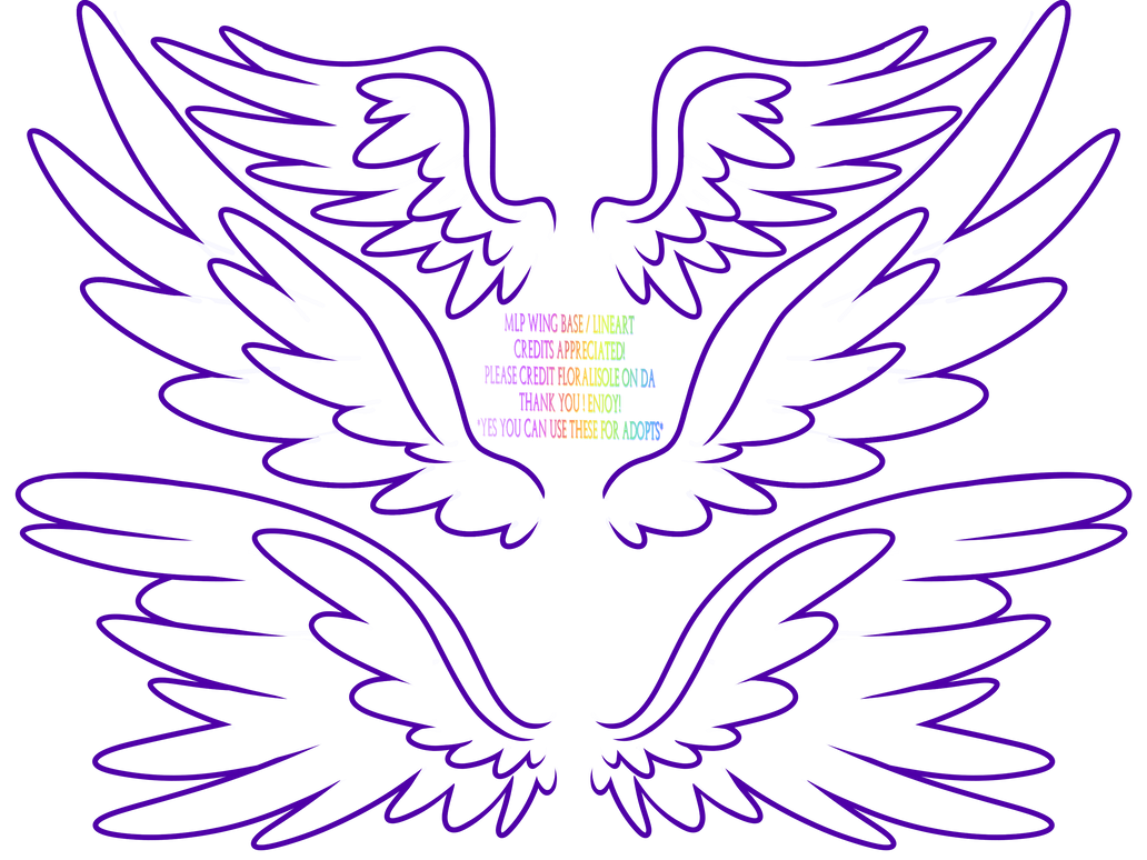 MLP Wing Base Lineart Free 2 Use by Floralisole by Floralisole on