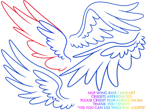 MLP Wing Base Lineart - Free 2 Use by Floralisole