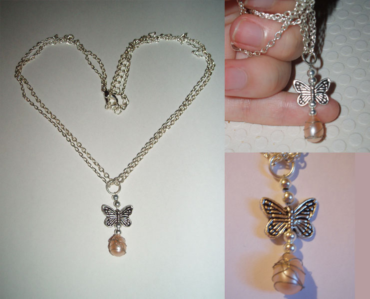 Pearl butterfly necklace