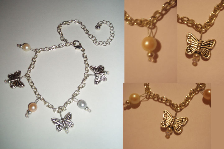 Pearlbutterfly bracelet.anklet