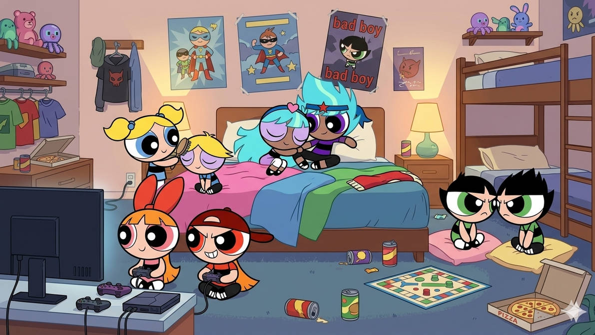 Ppg Rrb Fanfiction PPG and RRB relax in their room by TheCadenShow on DeviantArt