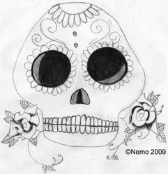 Sugar skull and Mexicana roses