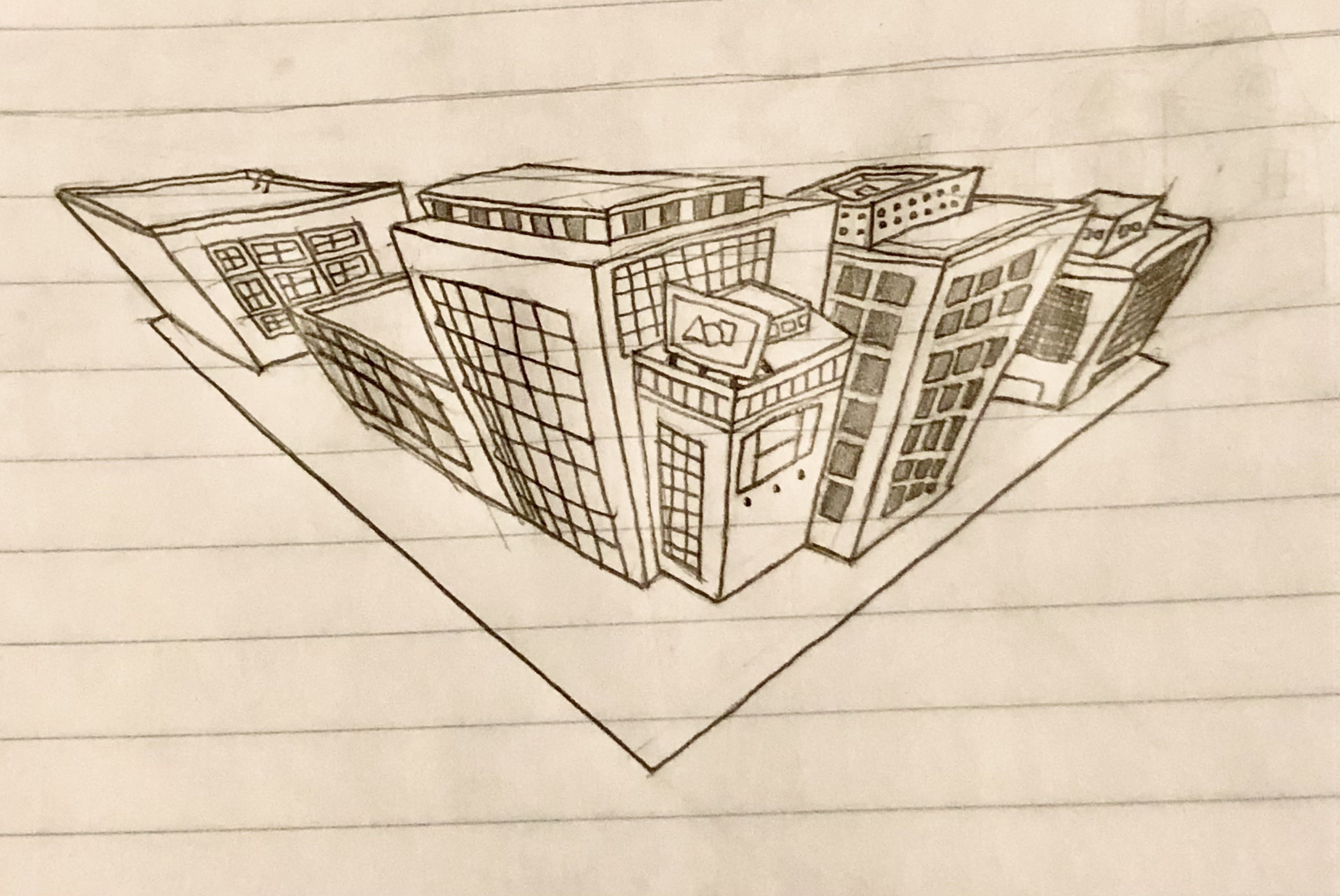 3 Point House How To Draw Three Point Perspective Buildings