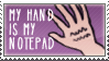 stamp - my hand is my notepad by psycolicious