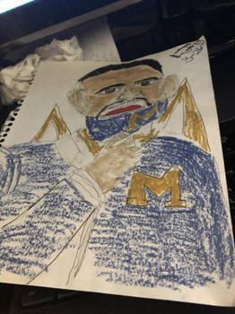 Drawing of Juwan Howard, Basketball coach of MI