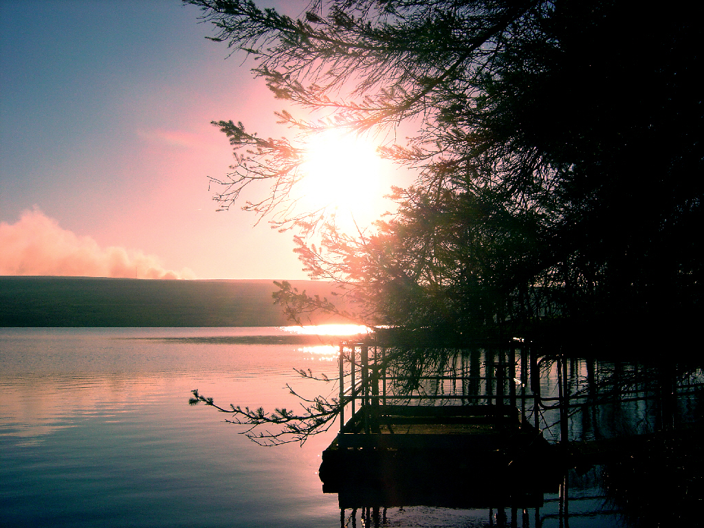 Sunset on reservoir 1