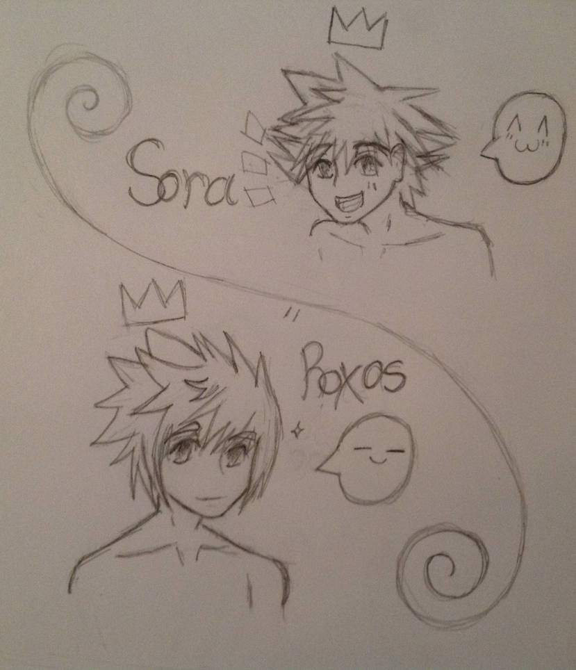 Sora and roxas- kingdom hearts sketch