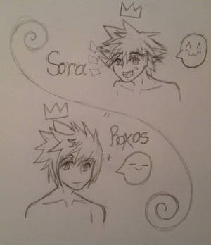 Sora and roxas- kingdom hearts sketch