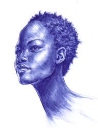 Blue Ballpoint Pen Portrait