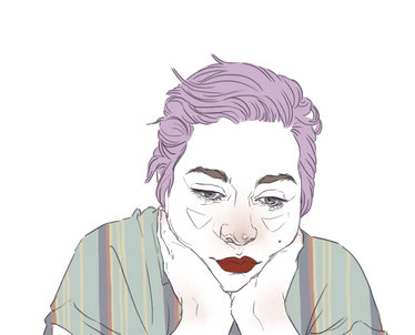 Purple Rotoscope Animated Self Portrait