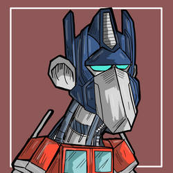 Optimus Prime by boredapecelebs