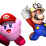 Super Mario Odyssey Render - Mario and Kirby