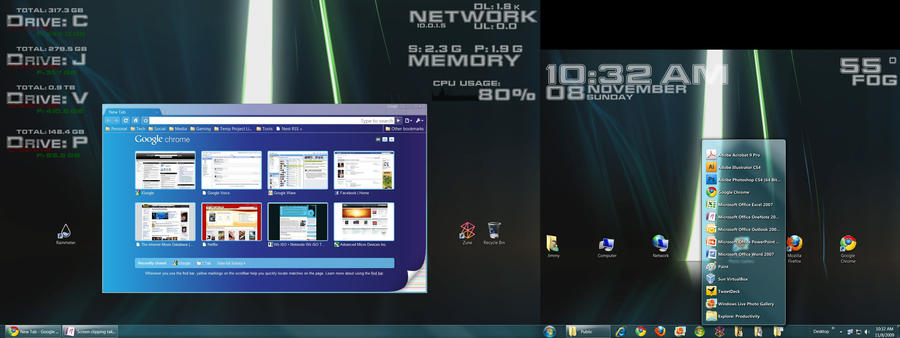 my windows 7 x64 HUDs desktop